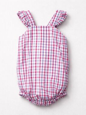 Southern Sunshine Kids red white blue plaid Charlie Bubble romper size 3T